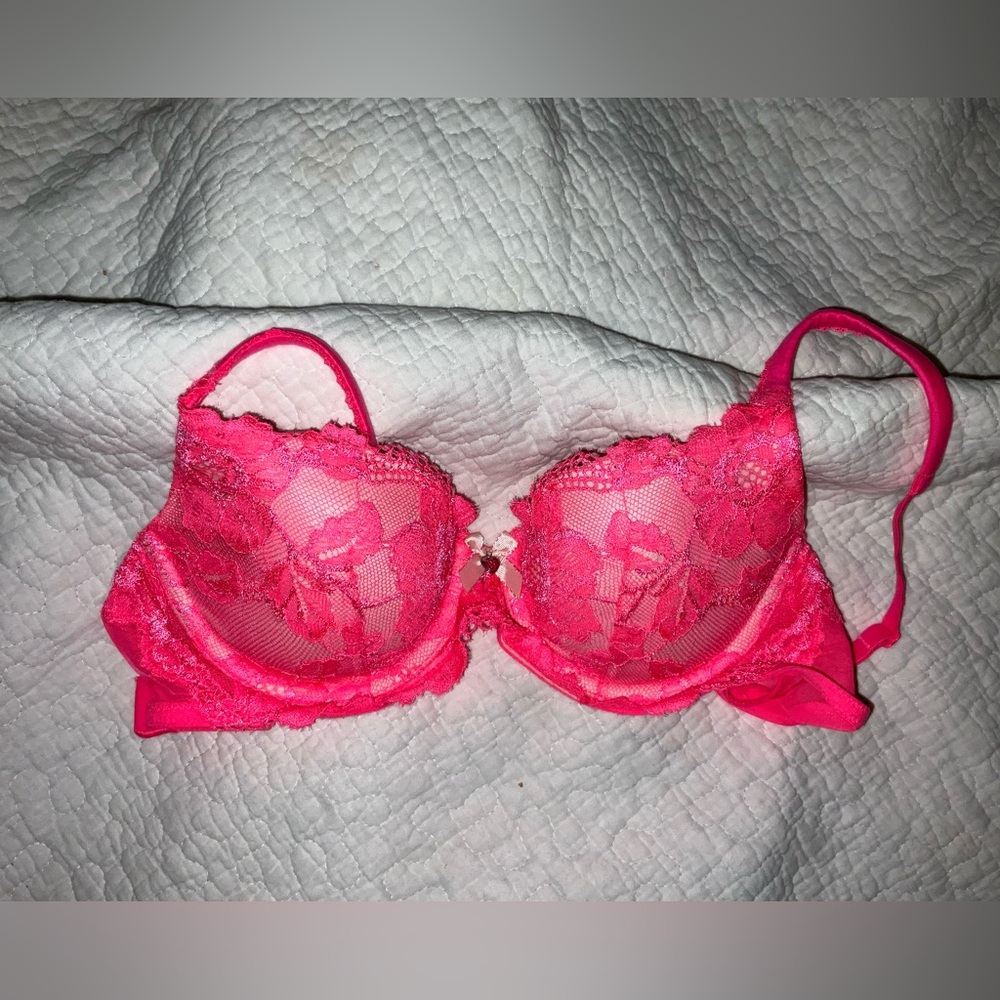 Victoria's Secret Neon Pink Lace Bra